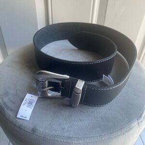 NWT Banana Republic Women’s Heritage Etched Black Leather Belt, Small